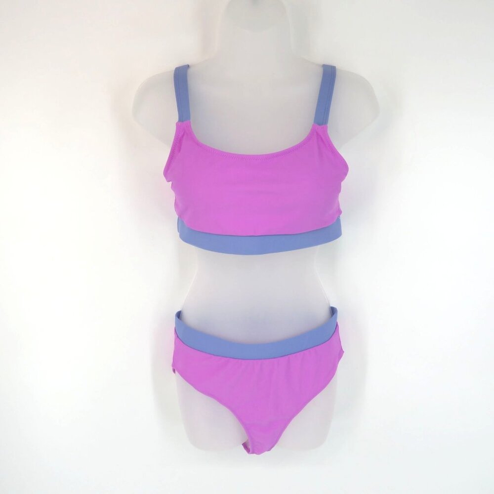 Women's Two-Tone Pink & Blue Bikini Set Medium NWOT